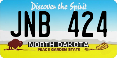 ND license plate JNB424
