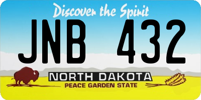 ND license plate JNB432