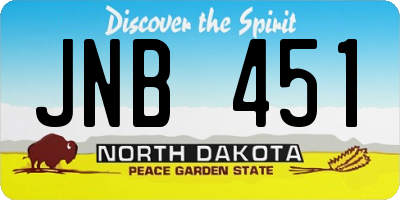 ND license plate JNB451