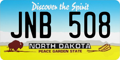 ND license plate JNB508