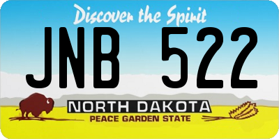 ND license plate JNB522