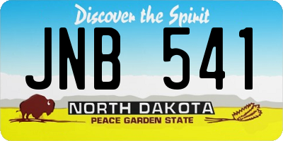 ND license plate JNB541