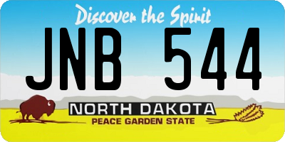 ND license plate JNB544