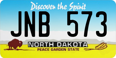 ND license plate JNB573