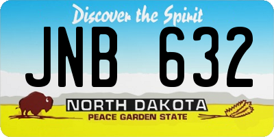 ND license plate JNB632