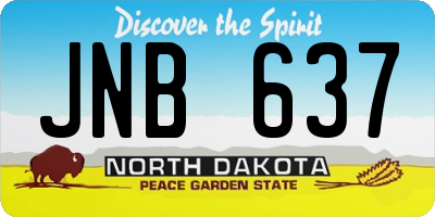 ND license plate JNB637