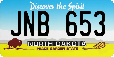 ND license plate JNB653