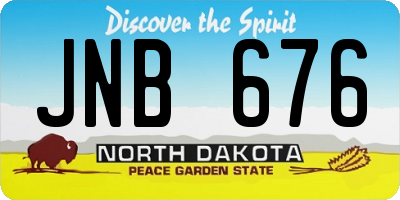 ND license plate JNB676