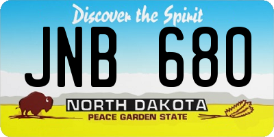 ND license plate JNB680