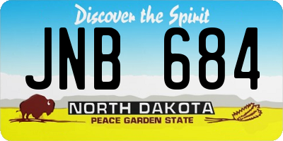 ND license plate JNB684