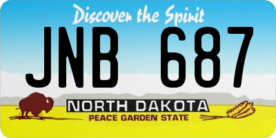 ND license plate JNB687