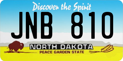 ND license plate JNB810