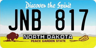ND license plate JNB817