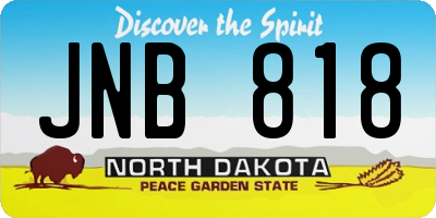 ND license plate JNB818