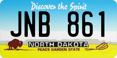 ND license plate JNB861