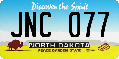ND license plate JNC077