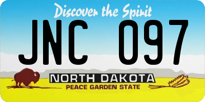 ND license plate JNC097