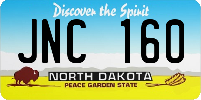 ND license plate JNC160