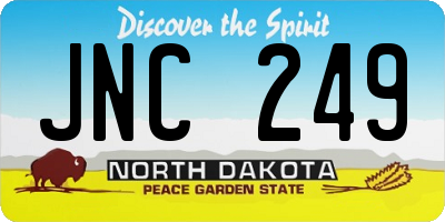 ND license plate JNC249