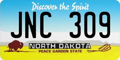 ND license plate JNC309