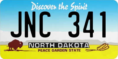 ND license plate JNC341