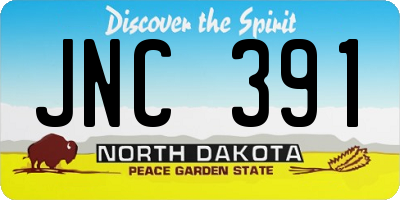 ND license plate JNC391