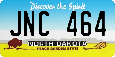 ND license plate JNC464