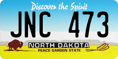ND license plate JNC473