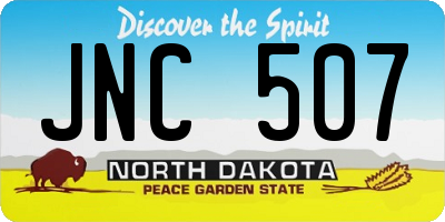 ND license plate JNC507