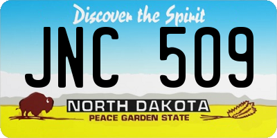 ND license plate JNC509