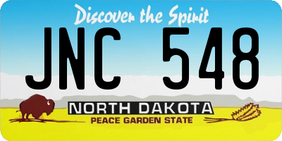 ND license plate JNC548