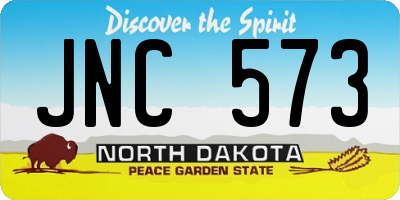 ND license plate JNC573