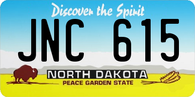 ND license plate JNC615