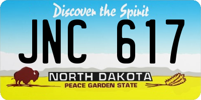 ND license plate JNC617