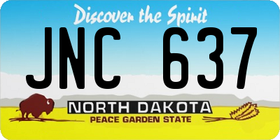 ND license plate JNC637