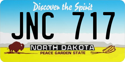 ND license plate JNC717