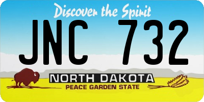 ND license plate JNC732