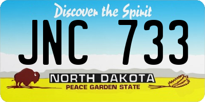 ND license plate JNC733