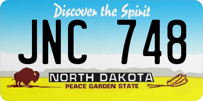 ND license plate JNC748