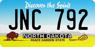 ND license plate JNC792