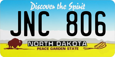 ND license plate JNC806