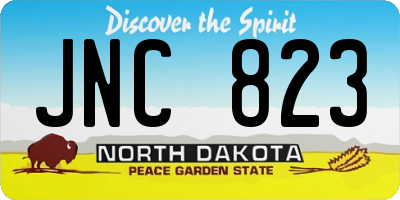 ND license plate JNC823