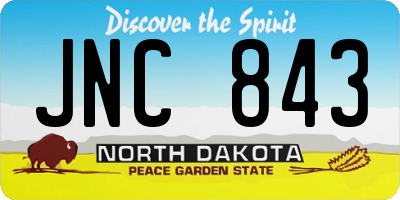 ND license plate JNC843