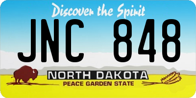 ND license plate JNC848