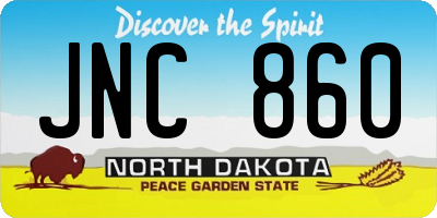 ND license plate JNC860