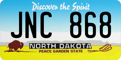 ND license plate JNC868