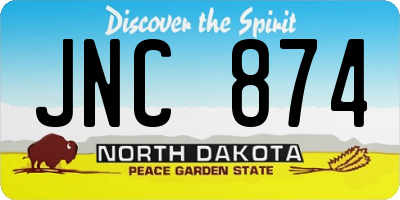 ND license plate JNC874