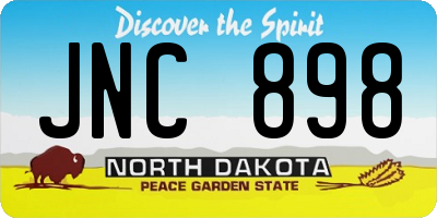 ND license plate JNC898