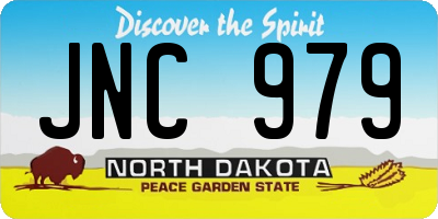 ND license plate JNC979