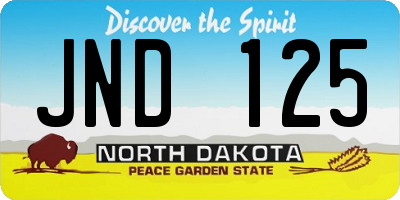 ND license plate JND125